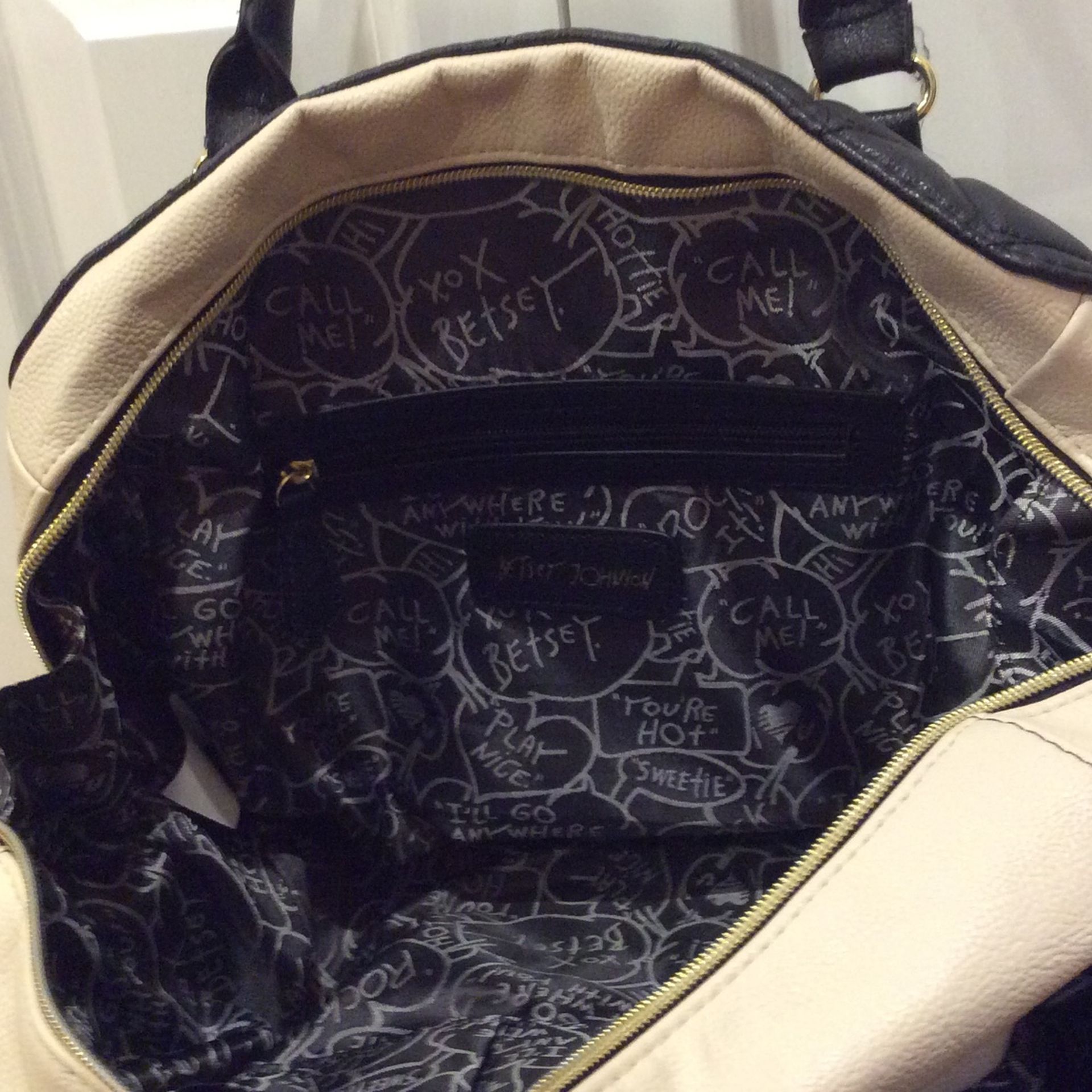 Betsy Johnson Quilted Hearts Handbag Shoulder Bag