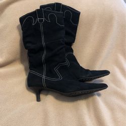 Women’s Madeline Black Suede Boots 8M