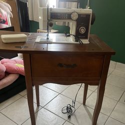 Vintage Sewing Machine Table 1970s