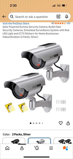 Dummy solar security cameras