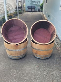 Half wine barrels -$50 ea