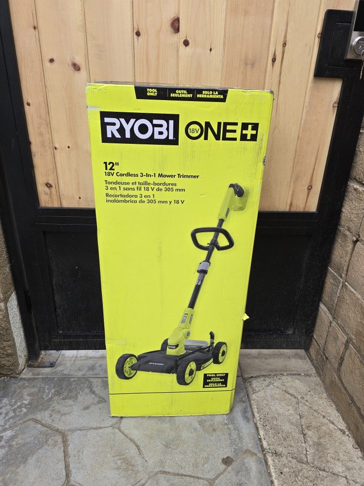 Ryobi 18v 12-in Cordless Battery 3-in-1 Mower String Trimmer And Edger 