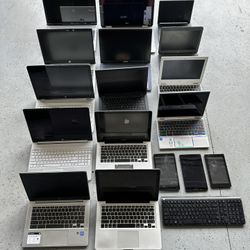 Lot of 14 Laptops, 3 Tablets & Wireless Keyboard – Untested – Sold As-Is