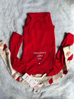 Brand new newborn two-piece holiday onesies