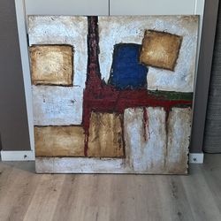 Gold Abstract Painting 4’ x 4’