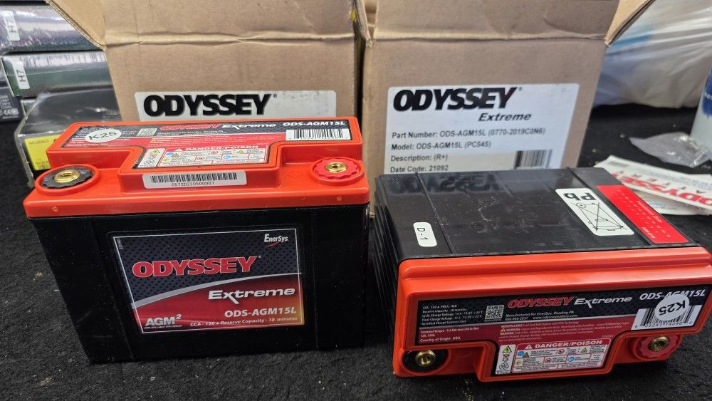 ODYSSEY Extreme Battery
ODS-AGM15L
(PC545)
internal threaded brass terminals with M6 SS bolts
Powersport vehicles need a powerful battery