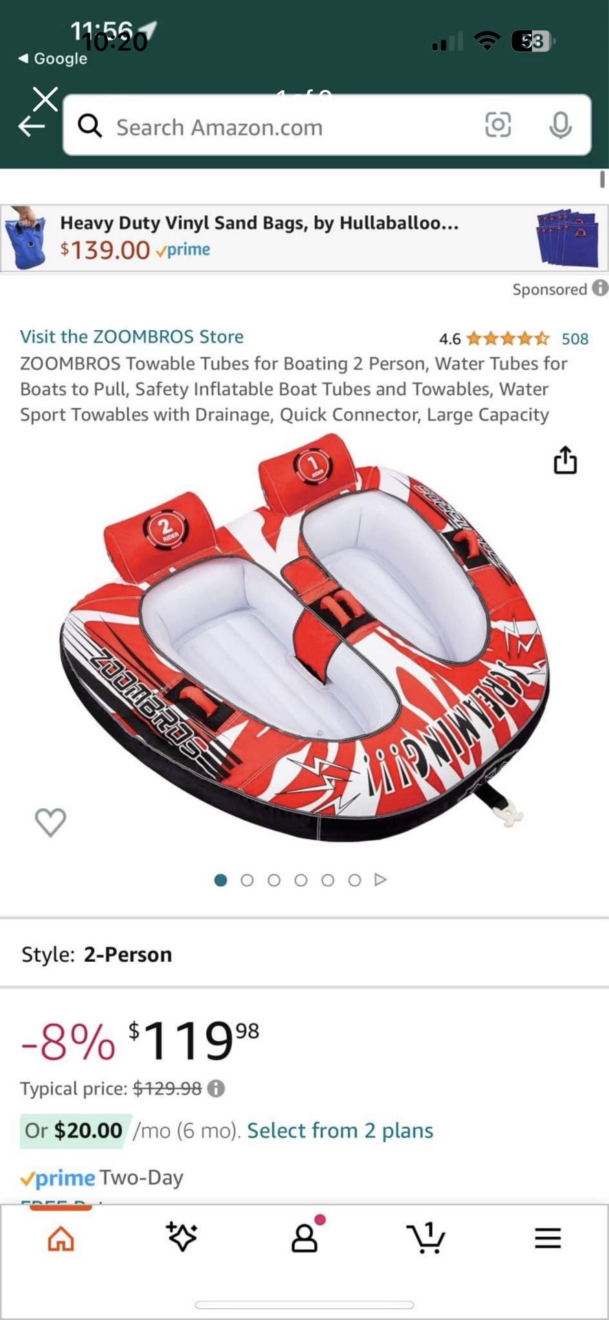 Brand New Large, Two Person Towable Inflatable Still In The Original Packaging With No Damage Whatsoever