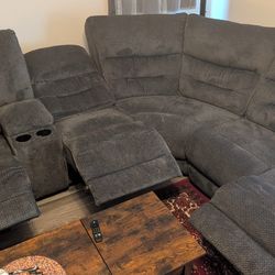 Ashley Fabric Power Reclining Modular Sectional