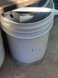 White Buckets Containers Storage