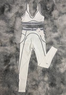 Aloye Women’s White And Gray Leggings