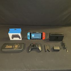 Nintendo Switch With Controller, Protective Case And Accessories