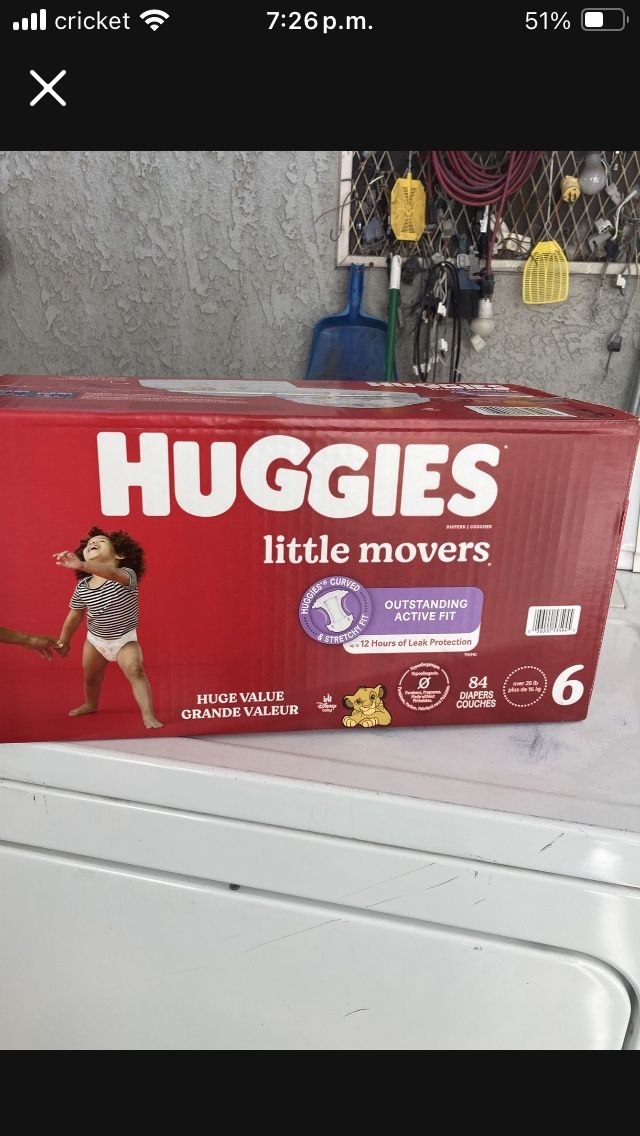 HUGGIES SIZE 6 84 pañales