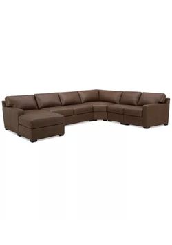 Radley 148" 5-Pc. Leather Wedge Modular Chase Sectional