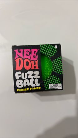 Nee Doh Fuzz Ball Flower Power green & black toy