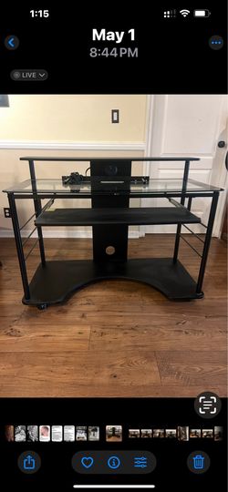 Glass Top computer Desk with power outlets.