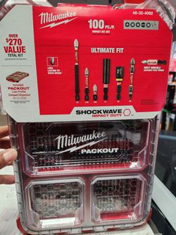 Milwaukee impact Duty alloy steel screwdriver bit set. 100 pc