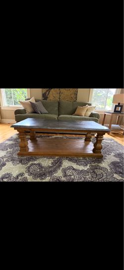 Marble + wood coffee table