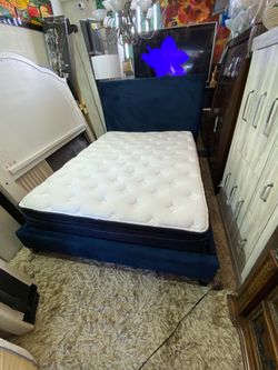 Queen Bed Frame and Mattress
