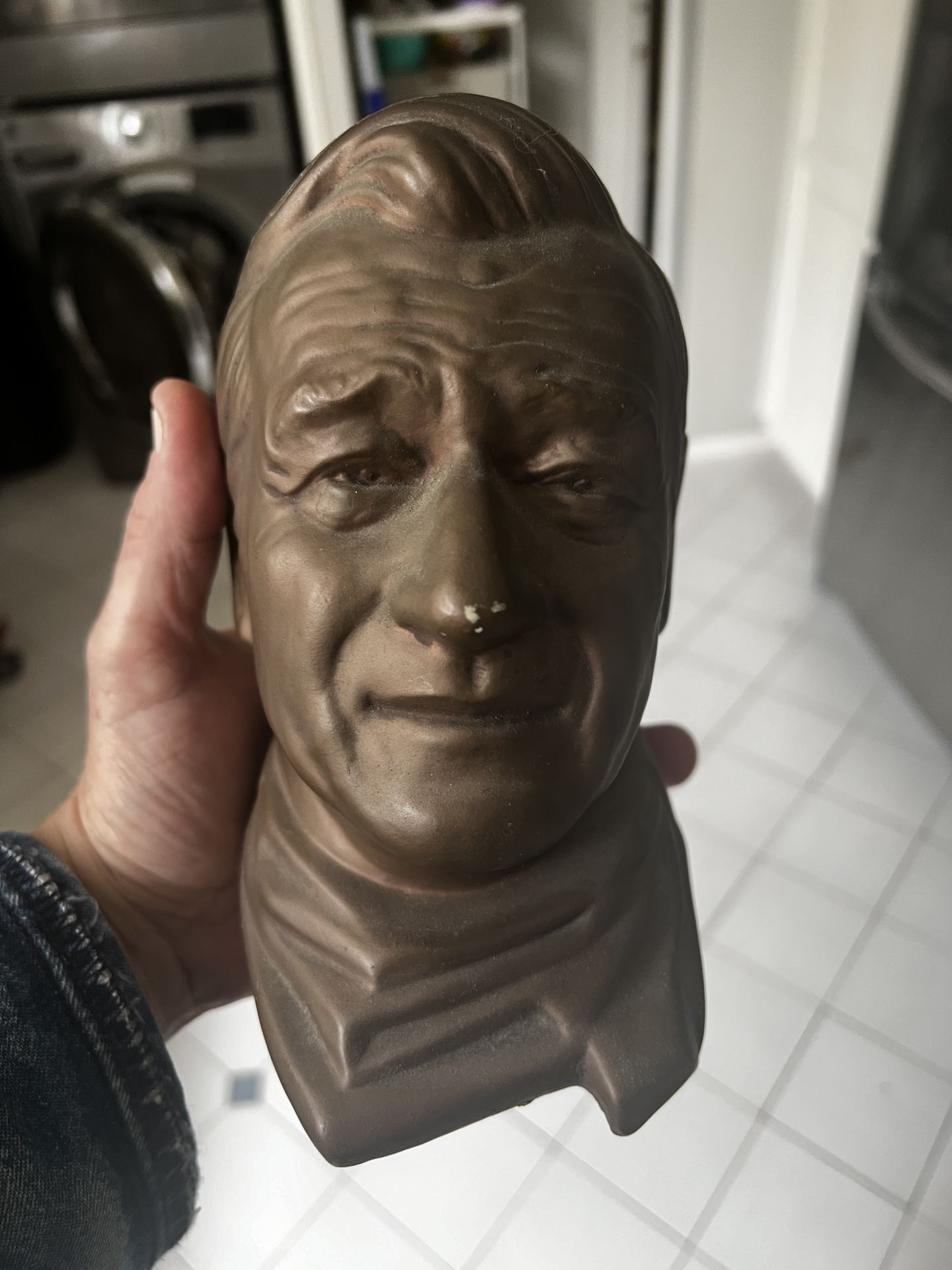 Vintage Clay Statue Of John Wayne’s Head