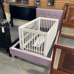 Purple Faux Leather Bed Frame Twin (in Store) 
