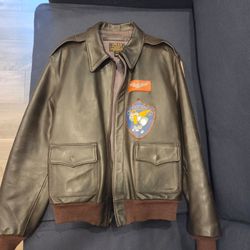 Vintage Willis & Geiger Type A-2 Leather Flight Jacket - Size 42 (USA Made)