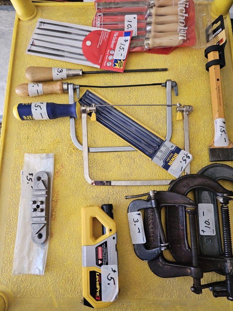 Saws, Files, Chisel, Clamps, Wire Bender