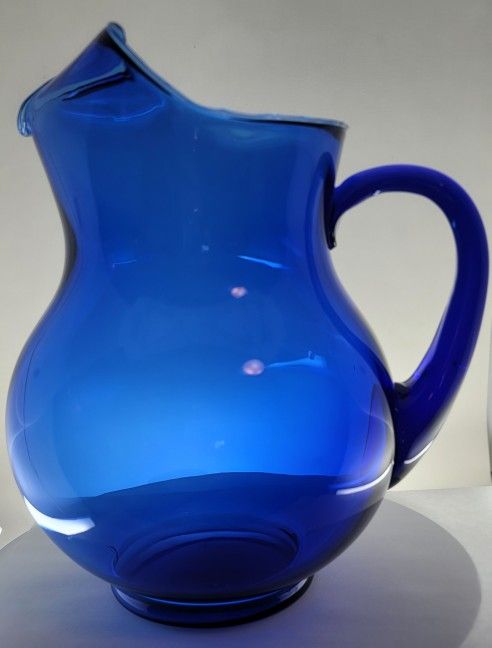 Vintage Blenko Hand-blown Cobalt Blue Pitcher 150.00