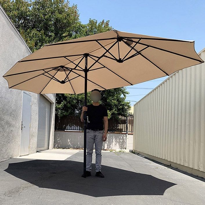 (NEW) $95 Large 15FT Double Sided Outdoor Patio Umbrella, Crank Open/Close (Weight base not included)