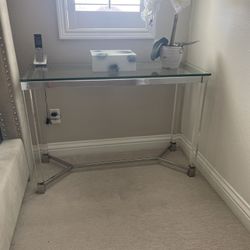 2- Glass Acrylic Clear Console Table