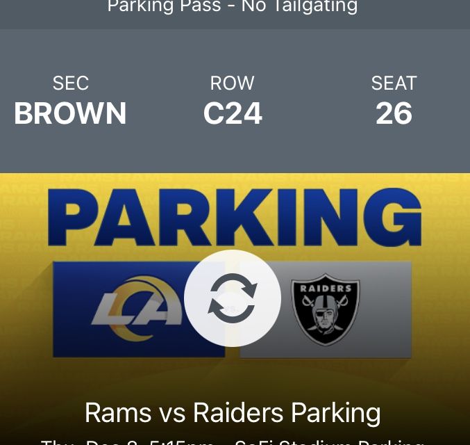 Rams Vs  Raiders Parking 