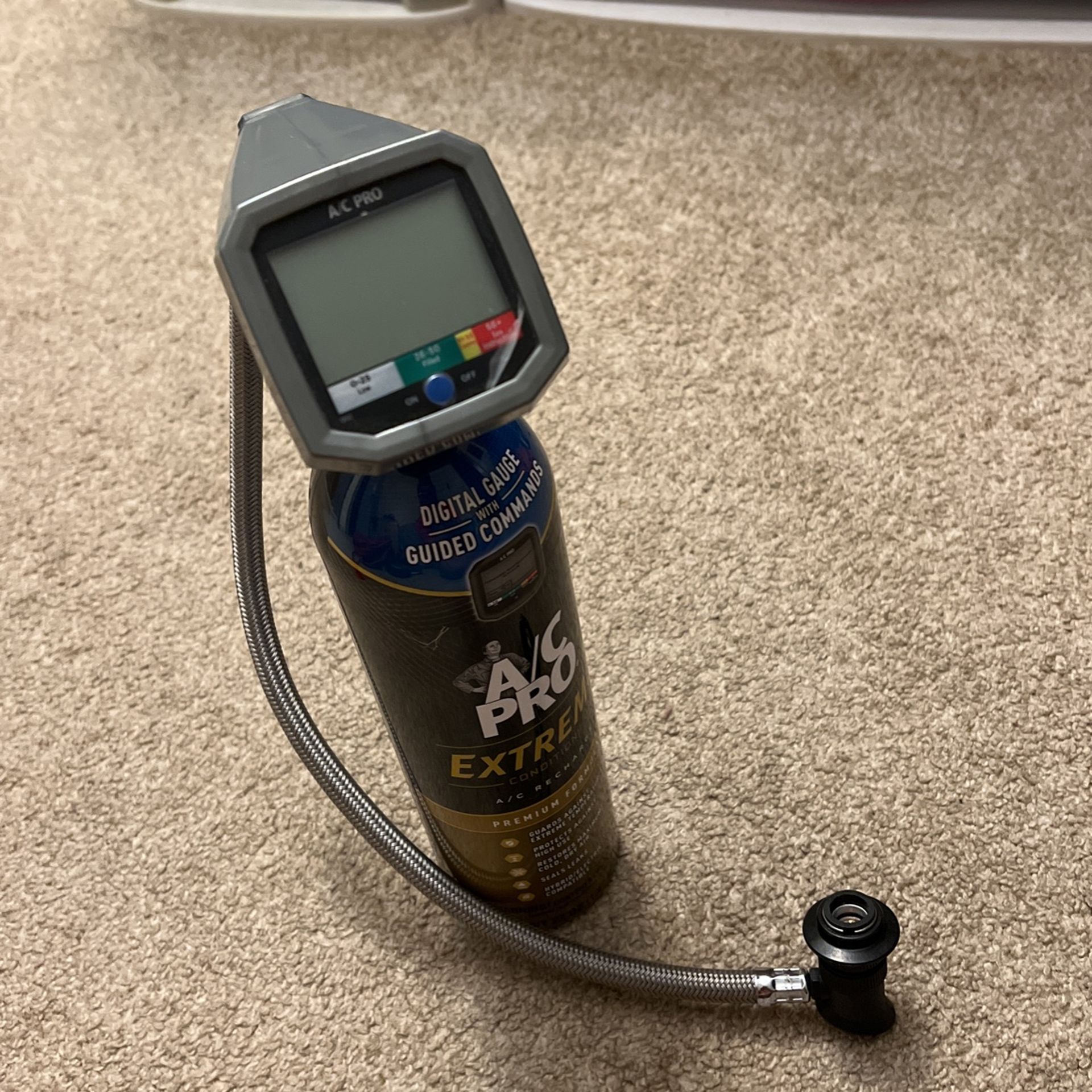Brand New A/C Pro R134a Ultra Synthetic Extreme Refrigerant/Stop Leak/Charging Hose/Gauge 22 oz