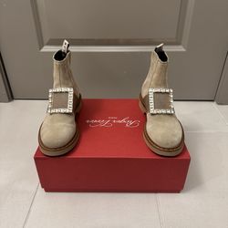 Roger Vivier Suede Chelsea Boots Women Size 7 – Ankle Booties