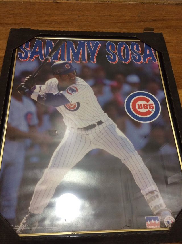 MLB SAMMY SOSA CUBS 1998 VINTAGE ORIGINAL MLB STARLINE POSTER PICTURE FRAME