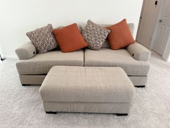 Modern contemporary sofa and ottoman