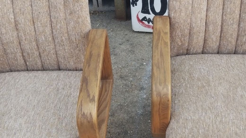 Two Office Chairs With Wheels Solid Wood Excellent Condition