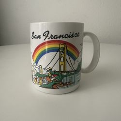 Vintage Boho San Francisco Rainbow Coffee Tee Mug Cup