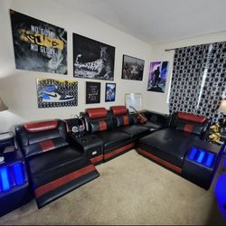 Custom Italian Leather Sectional