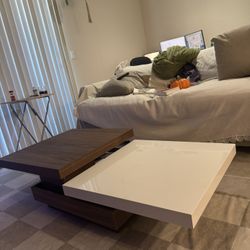 Walnut And white Coffee Table