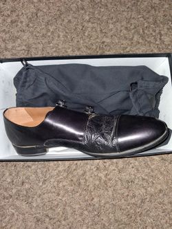 Taft: The Lucca Monk Shoe Black Floral 11 US
