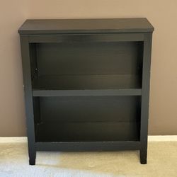 Sturdy Black Wooden Bookshelf w/ 2 Shelves 