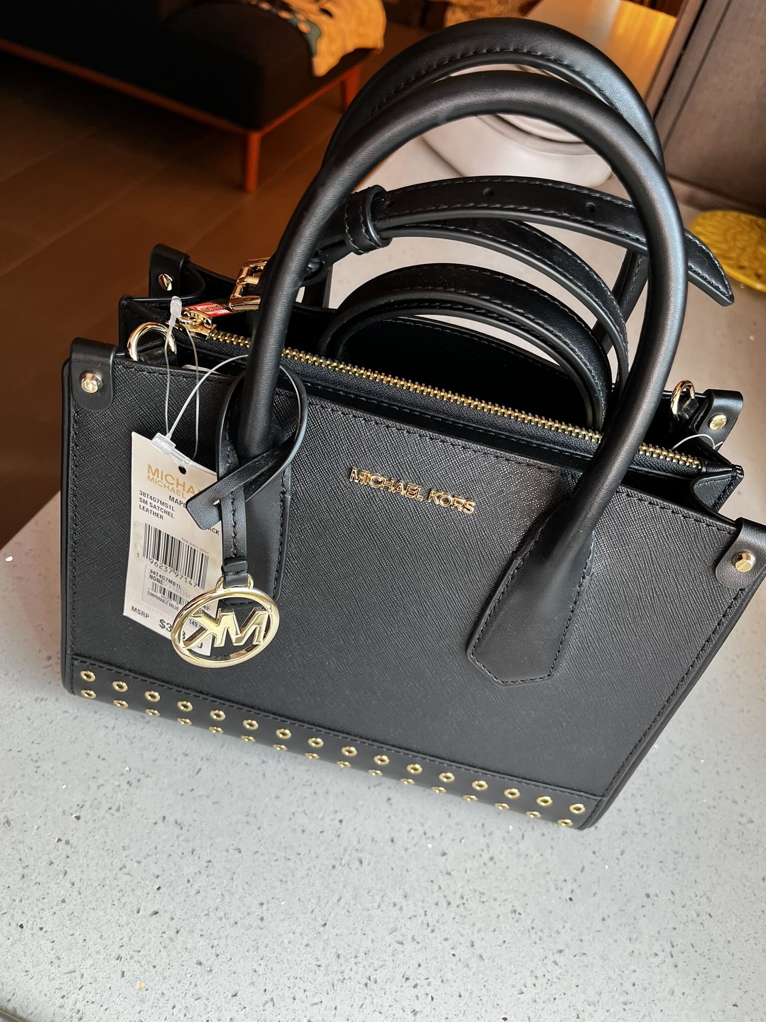 Michael Kors Black Leather Satchel