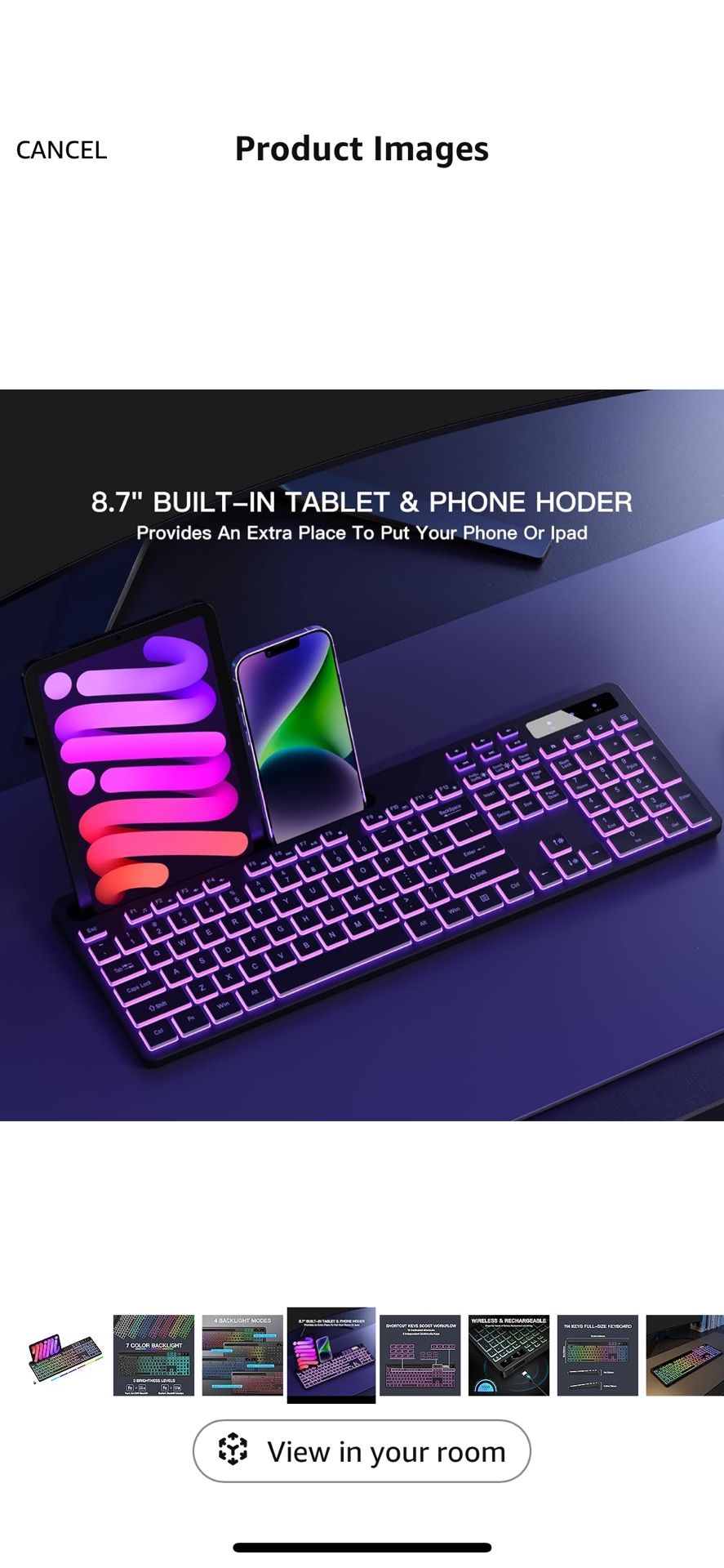 RGB wireless Keyboard