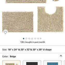 Bathroom Rug Set 3 Piece