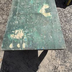 This Butcher Block Table Measures 40 1/2 Inches Wide, 30 1/2 Inches Deep And 27 1/2 Inches High With Casters