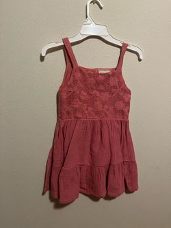 Pink Crochet Bodice Tiered Tank Top
