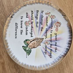 Vintage 1960s Serenity Prayer Plate homeware