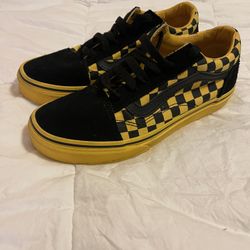 Boys Old Skool Vans Black/Yellow Checkers