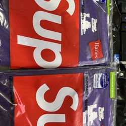 Supreme Hanes Tagless Tees (2 Pack) | Purple - Large