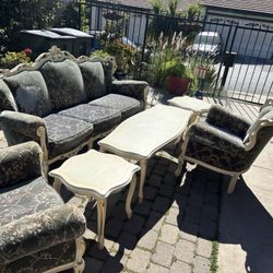 6 Piece Italian Style Furniture Beautiful Antique No Tears 