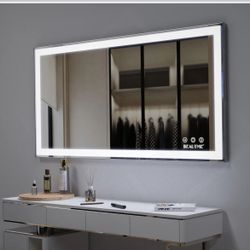 QTY 2 NEW LED Bathroom Vanity Mirrors 48x24 – Anti-Fog, Adjustable Light, Never Installed”